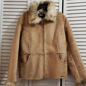 L.e.i faux Suede coat size L.
